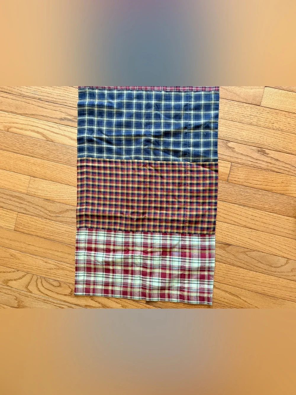 VHC Brands, Beckham, Cotton, 16x72, Patchwork Valance, Red
